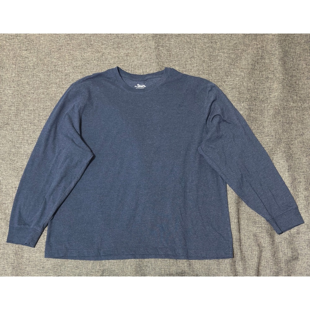 Member's Mark Mens XXL Long Sleeve Crewneck Tee Heather Blue Cove DMT5581S